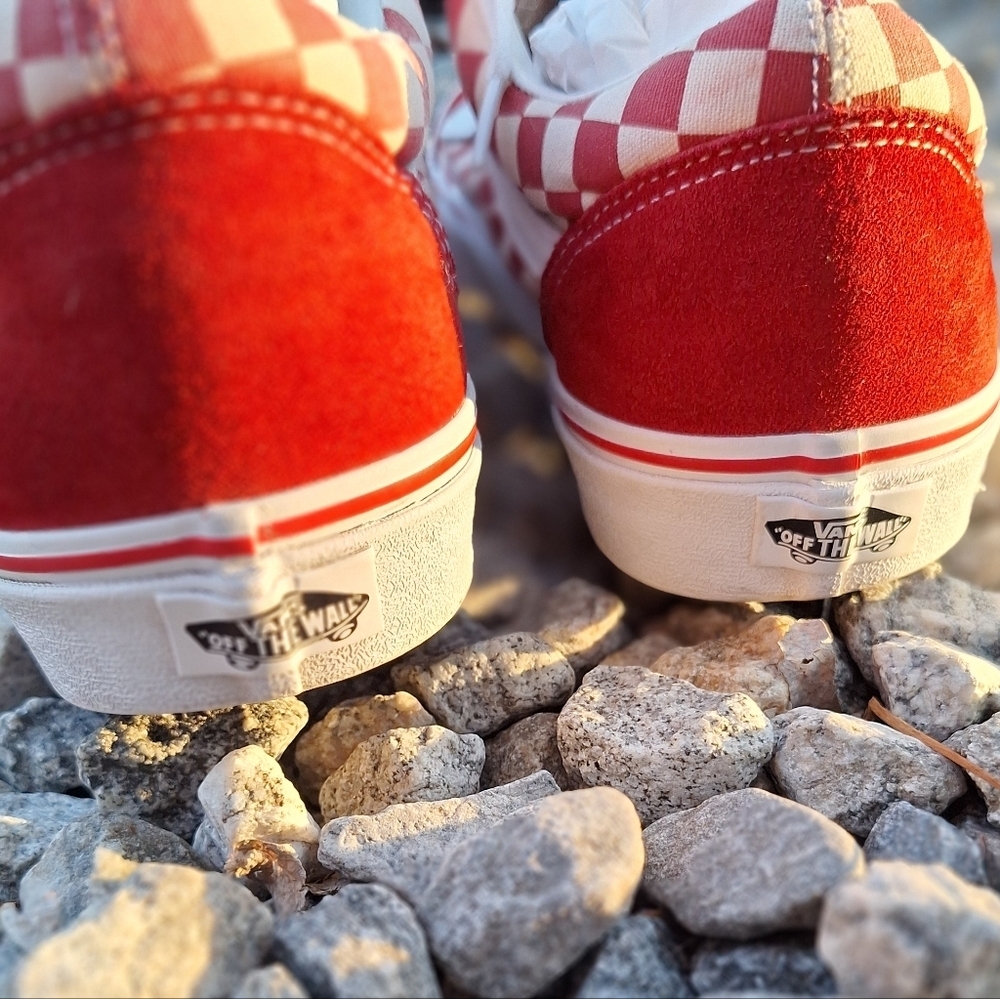 Vans Old Skool Checkerboard Racing Red & White 12 - Picture 4 of 9